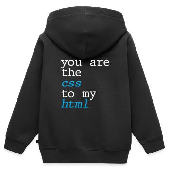 You Are The CSS To My HTML 4 - Kids Premium Organic Zip-up Hoodie - black - Back - AI Model Kid Male (0cm)