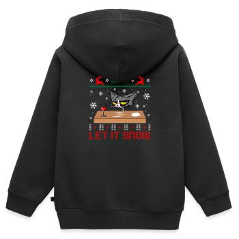 Let It Snow Cat - Sweat Premium à capuche zippé enfant bio - noir - Dos - AI Model Kid Male (0cm)