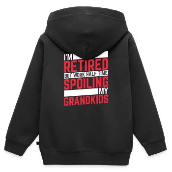 Rentner Rente Enkelkinder - Kinder Premium Organic Zip Hoodie - Schwarz - Hinten - AI Model Kid Male (0cm)