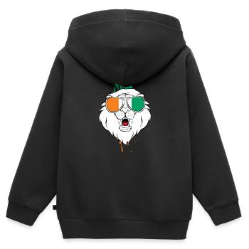 Côte d’Ivoire - Sweat Premium à capuche zippé enfant bio - noir - Dos - AI Model Kid Male (0cm)