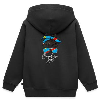 Congo - Sweat Premium à capuche zippé enfant bio - noir - Dos - AI Model Kid Male (0cm)