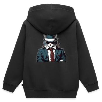 Cat Shirt Cat Gift Idea Putty - Kids Premium Organic Zip-up Hoodie - black - Back - AI Model Kid Male (0cm)