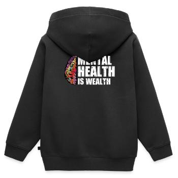Psychologie Psychologe - Kinder Premium Organic Zip Hoodie - Schwarz - Hinten - AI Model Kid Male (0cm)