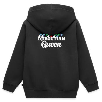 Angola - Kinder Premium Organic Zip Hoodie - Schwarz - Hinten - AI Model Kid Male (0cm)