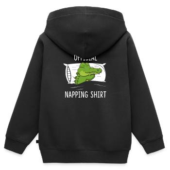 Offizielles Schlafshirt Krokodil - Kinder Premium Organic Zip Hoodie - Schwarz - Hinten - AI Model Kid Male (0cm)