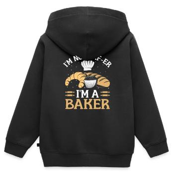 Boulangerie Boulangerie Pâtisserie Confiserie Boulanger Confiserie - Sweat Premium à capuche zippé enfant bio - noir - Dos - AI Model Kid Male (0cm)