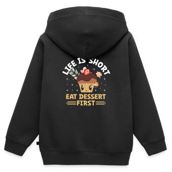Backen Bäckerei Konditorei Konditor Bäcker Konditorei - Kinder Premium Organic Zip Hoodie - Schwarz - Hinten - AI Model Kid Male (0cm)