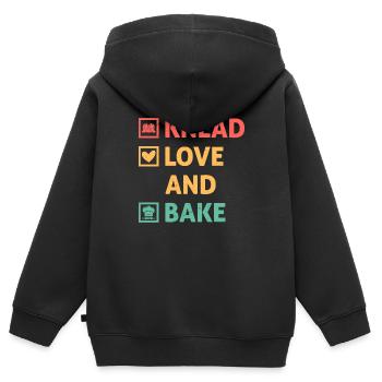 Boulangerie Boulangerie Pâtisserie Confiserie Boulanger Confiserie - Sweat Premium à capuche zippé enfant bio - noir - Dos - AI Model Kid Male (0cm)