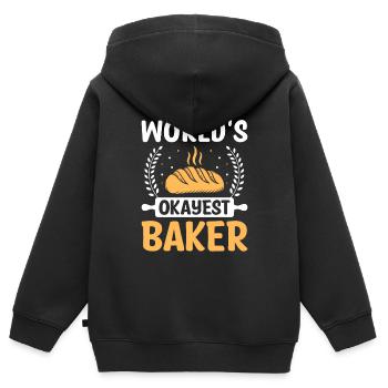 Boulangerie Boulangerie Pâtisserie Confiserie Boulanger Confiserie - Sweat Premium à capuche zippé enfant bio - noir - Dos - AI Model Kid Male (0cm)