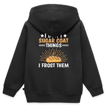 Backen Bäckerei Konditorei Konditor Bäcker Konditorei - Kinder Premium Organic Zip Hoodie - Schwarz - Hinten - AI Model Kid Male (0cm)