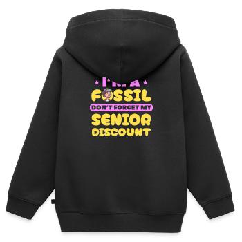 Pension de retraité drôle N’oubliez pas ma réduction - Sweat Premium à capuche zippé enfant bio - noir - Dos - AI Model Kid Male (0cm)