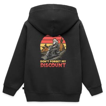 Pension de retraité drôle N’oubliez pas ma réduction - Sweat Premium à capuche zippé enfant bio - noir - Dos - AI Model Kid Male (0cm)
