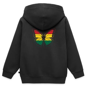 Ghana - Kinder Premium Organic Zip Hoodie - Schwarz - Hinten - AI Model Kid Male (0cm)