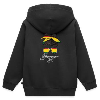 Ghana - Kinder Premium Organic Zip Hoodie - Schwarz - Hinten - AI Model Kid Male (0cm)
