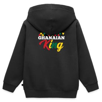 Ghana - Kinder Premium Organic Zip Hoodie - Schwarz - Hinten - AI Model Kid Male (0cm)