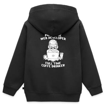 Web Developer Web Developer - Kids Premium Organic Zip-up Hoodie - black - Back - AI Model Kid Male (0cm)