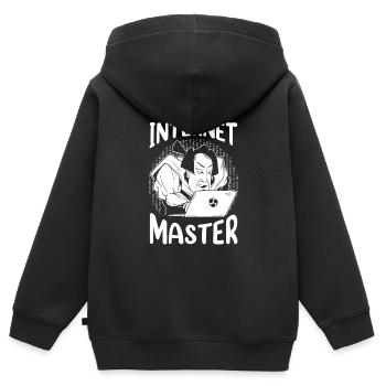 Développeur Web Développeur Web - Sweat Premium à capuche zippé enfant bio - noir - Dos - AI Model Kid Male (0cm)