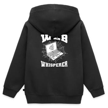 Développeur Web Développeur Web Drôle - Sweat Premium à capuche zippé enfant bio - noir - Dos - AI Model Kid Male (0cm)