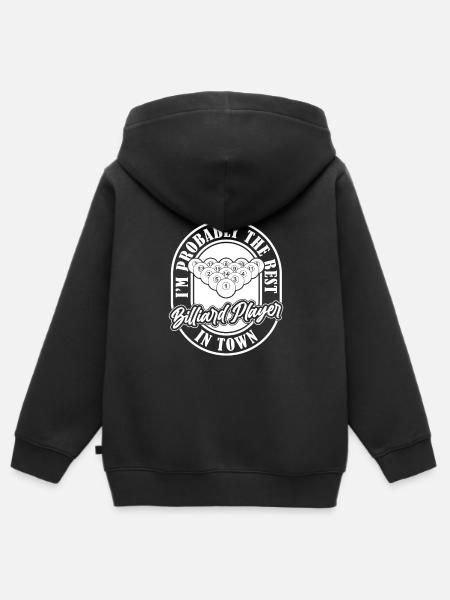 Billard - Kinder Premium Organic Zip Hoodie - Schwarz