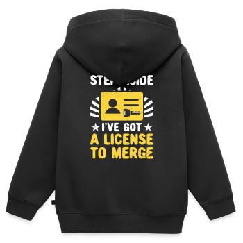 Permis de conduire passé Nouveau permis de conduire S - Sweat Premium à capuche zippé enfant bio - noir - Dos - AI Model Kid Male (0cm)