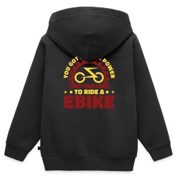 Rennrad Radsport Radsportler Leistung - Kinder Premium Organic Zip Hoodie - Schwarz - Hinten - AI Model Kid Male (0cm)