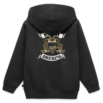 Rodeo Cowboy Bottes Ranch Cowboy Ranch Dressing - Sweat Premium à capuche zippé enfant bio - noir - Dos - AI Model Kid Male (0cm)