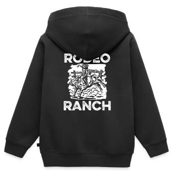 Rodeo Cowboy Ranch Cowboy - Sweat Premium à capuche zippé enfant bio - noir - Dos - AI Model Kid Male (0cm)