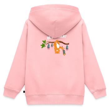 Soyez différent Chat avec les chauves-souris - Sweat Premium à capuche zippé enfant bio - rose - Dos - AI Model Kid Female (0cm)