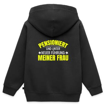 Ruhestand Pension Ruhestand Abschiedsgeschenk - Kinder Premium Organic Zip Hoodie - Schwarz - Hinten - AI Model Kid Male (0cm)