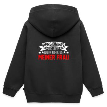 Ruhestand Pension Ruhestand Abschiedsgeschenk - Kinder Premium Organic Zip Hoodie - Schwarz - Hinten - AI Model Kid Male (0cm)