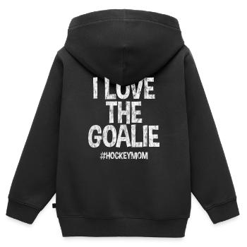 I Love The Goalie #hockeymom 3 - Kinder Premium Organic Zip Hoodie - Schwarz - Hinten - AI Model Kid Male (0cm)