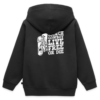 Rodeo Cowboy Ranch Cowboy - Sweat Premium à capuche zippé enfant bio - noir - Dos - AI Model Kid Male (0cm)