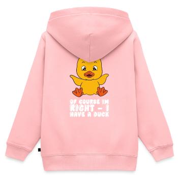 Drôle de canard Canards mignons - Sweat Premium à capuche zippé enfant bio - rose - Dos - AI Model Kid Female (0cm)