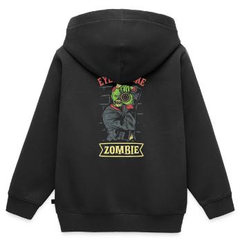 Photographe zombie Photographe d’horreur Spooky - Sweat Premium à capuche zippé enfant bio - noir - Dos - AI Model Kid Male (0cm)