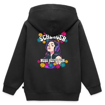 Schlager - Kinder Premium Organic Zip Hoodie - Schwarz - Hinten - AI Model Kid Male (0cm)