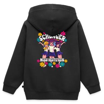 Schlager - Kinder Premium Organic Zip Hoodie - Schwarz - Hinten - AI Model Kid Male (0cm)