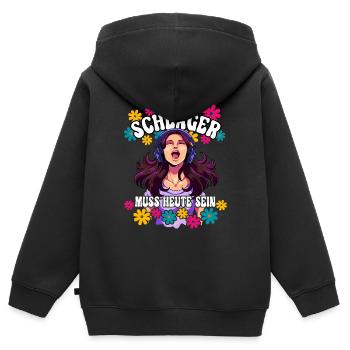 Schlager - Kinder Premium Organic Zip Hoodie - Schwarz - Hinten - AI Model Kid Male (0cm)