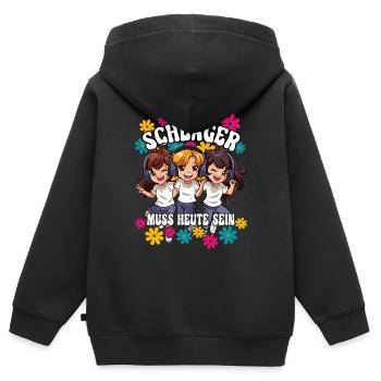 Schlager - Kinder Premium Organic Zip Hoodie - Schwarz - Hinten - AI Model Kid Male (0cm)