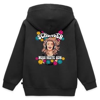 Schlager - Kinder Premium Organic Zip Hoodie - Schwarz - Hinten - AI Model Kid Male (0cm)