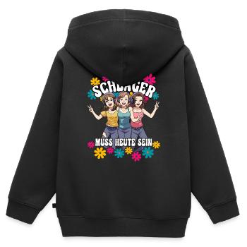 Schlager - Kinder Premium Organic Zip Hoodie - Schwarz - Hinten - AI Model Kid Male (0cm)