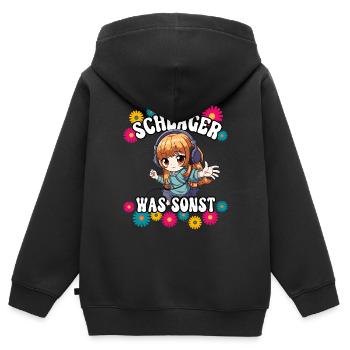 Schlager - Kinder Premium Organic Zip Hoodie - Schwarz - Hinten - AI Model Kid Male (0cm)