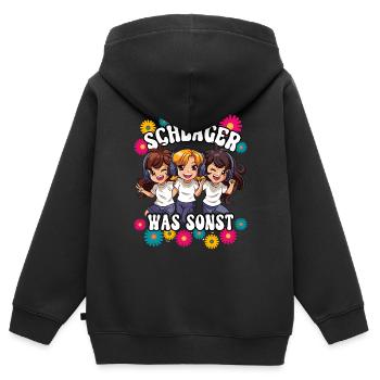 Schlager - Kinder Premium Organic Zip Hoodie - Schwarz - Hinten - AI Model Kid Male (0cm)