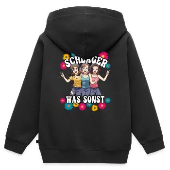 Schlager - Kinder Premium Organic Zip Hoodie - Schwarz - Hinten - AI Model Kid Male (0cm)
