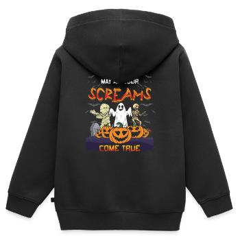 Gruselige Horrormonster Skelett Gruseliges Halloween - Kinder Premium Organic Zip Hoodie - Schwarz - Hinten - AI Model Kid Male (0cm)