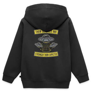 Space Space Funny Astroid Diversion - Sweat Premium à capuche zippé enfant bio - noir - Dos - AI Model Kid Male (0cm)