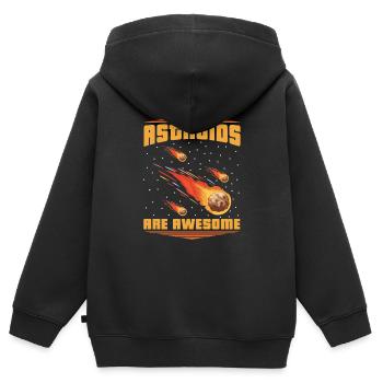 Dérivation astroïde de l’espace spatial - Sweat Premium à capuche zippé enfant bio - noir - Dos - AI Model Kid Male (0cm)