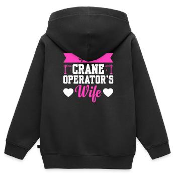 Crane Operator Spoiled Crane Operator's Wife - Kids Premium Organic Zip-up Hoodie - black - Back - AI Model Kid Male (0cm)