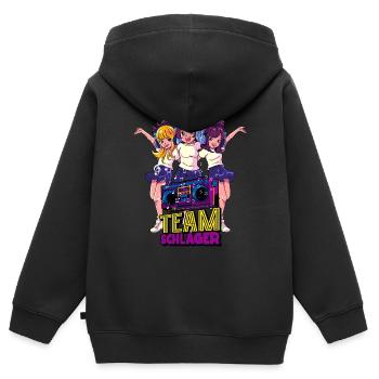 Équipe Schlager - Sweat Premium à capuche zippé enfant bio - noir - Dos - AI Model Kid Male (0cm)