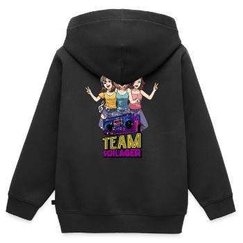 Équipe Schlager - Sweat Premium à capuche zippé enfant bio - noir - Dos - AI Model Kid Male (0cm)