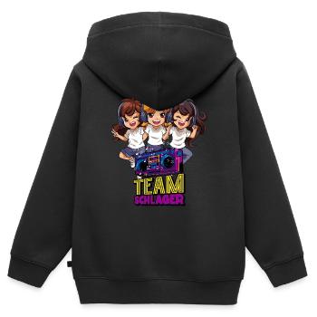 Équipe Schlager - Sweat Premium à capuche zippé enfant bio - noir - Dos - AI Model Kid Male (0cm)